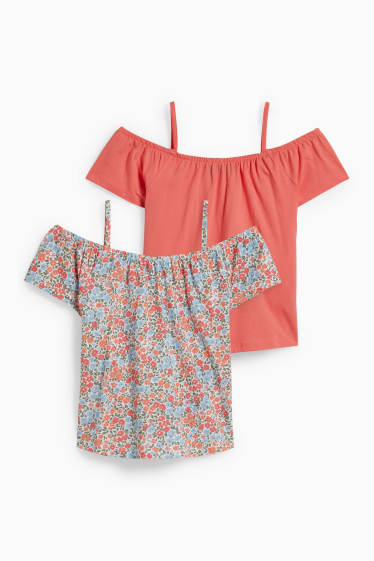 Kinder Mädchen - Multipack 2er - Kurzarmshirt - orange