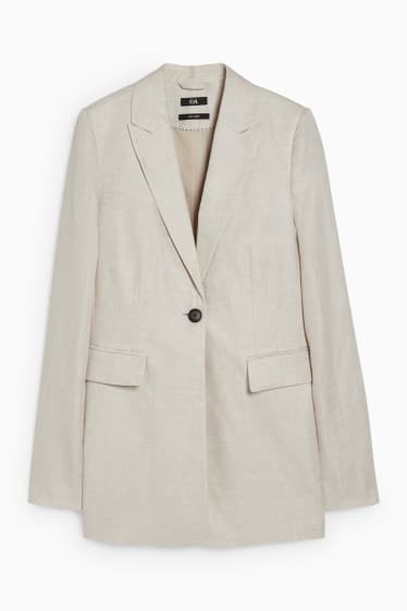 Donna - Blazer di lino business - regular fit - beige chiaro