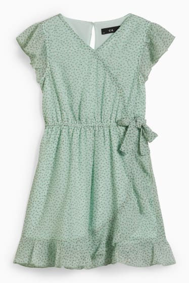 Enfants - Robe - à motif - vert menthe