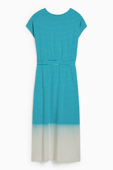 Kinderen: meisjes - Jurk - gestreept - turquoise