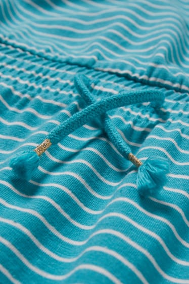 Kinderen: meisjes - Jurk - gestreept - turquoise