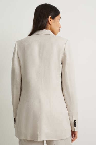 Donna - Blazer di lino business - regular fit - beige chiaro