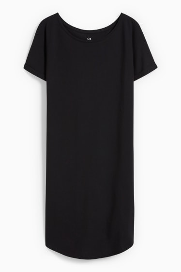 Mujer - Vestido básico estilo camiseta - negro