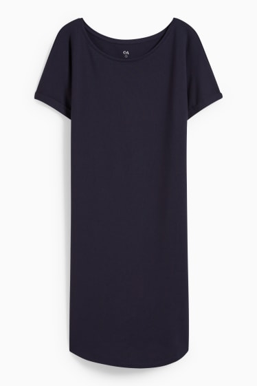 Damen - Basic-T-Shirt-Kleid - dunkelblau