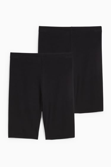 Damen - Multipack 2er - Basic-Radlerhose - LYCRA® XTRA LIFE™ - schwarz