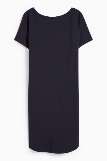 Damen - Basic-T-Shirt-Kleid - dunkelblau