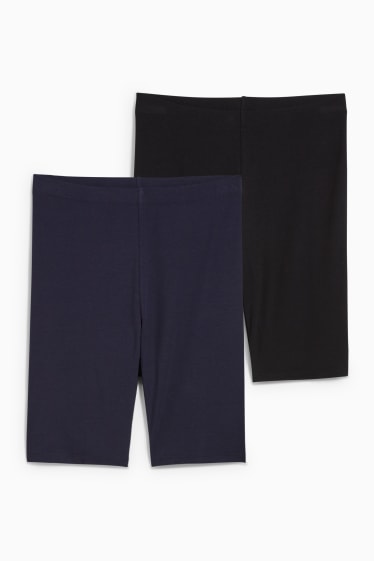 Dames - Set van 2 - basic-fietsbroek - LYCRA® XTRA LIFE™ - donkerblauw