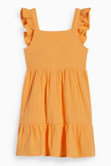 Children Girls - Dress - orange