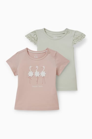 Neonati - Confezione da 2 - t-shirt neonati - rosa