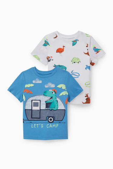 Kinder Jungen - Multipack 2er - Kurzarmshirt - hellblau