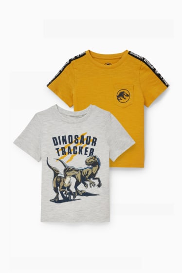 Kinder - Multipack 2er - Jurassic World - Kurzarmshirt - gelb