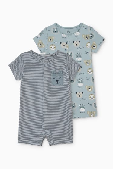 Bébés - Lot de 2 - pyjamas courts pour bébé - bleu clair