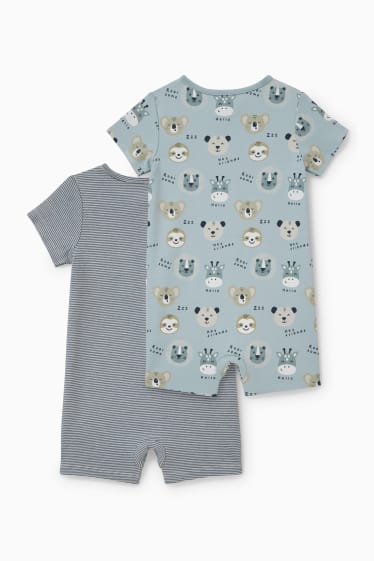 Babys - Set van 2 - babypyjama - lichtblauw