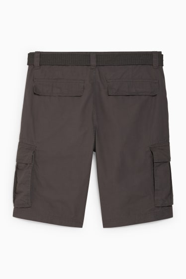 Uomo - Shorts cargo con cintura - grigio scuro