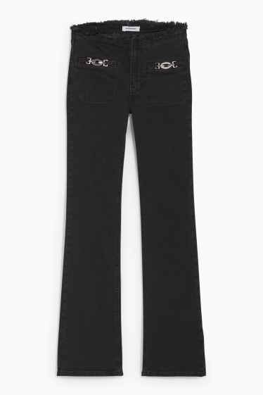 Mujer - CLOCKHOUSE - flared jeans - mid waist - vaqueros - gris oscuro
