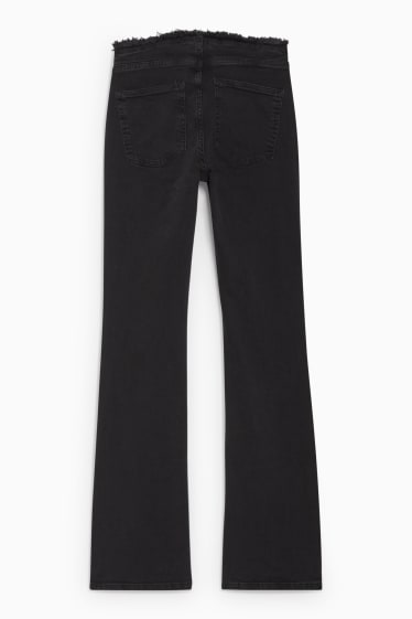 Dames - CLOCKHOUSE - flared jeans - mid waist - jeansdonkergrijs