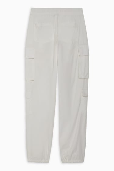 Donna - CLOCKHOUSE - pantaloni cargo - vita media - relaxed fit - bianco