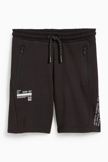 Bambini - Shorts in felpa - nero