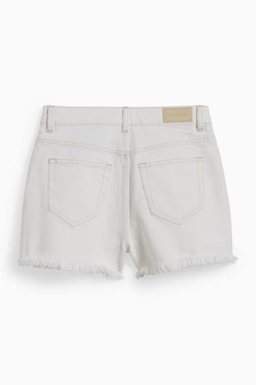 Dámské - CLOCKHOUSE - džínové šortky - high waist - světle béžová