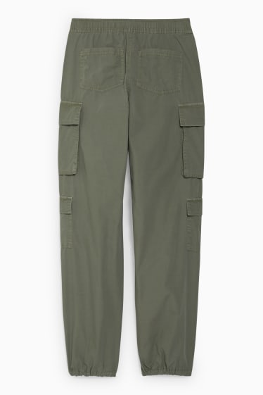 Teens & young adults - CLOCKHOUSE - cargo trousers - mid-rise waist - relaxed fit - green