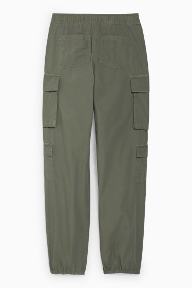 Damen - Cargohose - Mid Waist - Relaxed Fit - grün