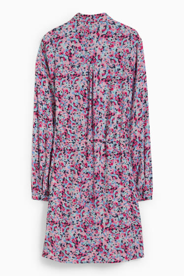 Donna - Vestito a blusa - a fiori - rosa