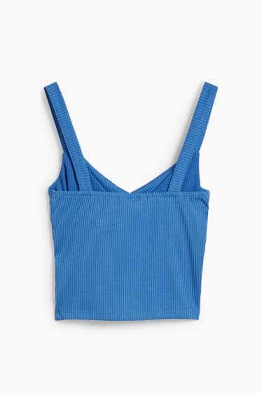 Dames - CLOCKHOUSE - korte top - blauw