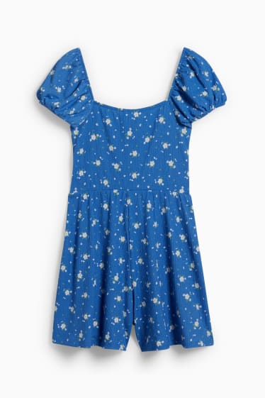 Dames - CLOCKHOUSE - playsuit - gebloemd - blauw