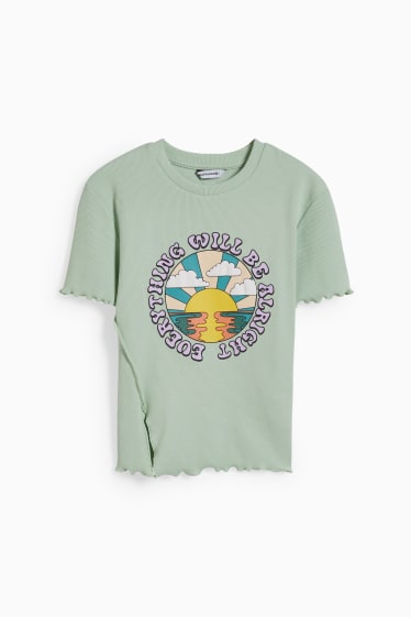 Dámské - CLOCKHOUSE - krátké tričko - mátově zelená