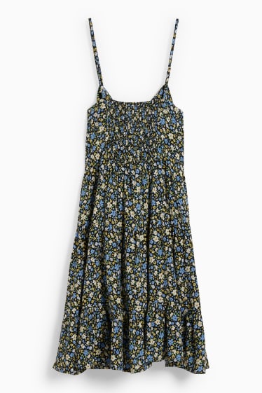 Dona - CLOCKHOUSE - vestit fit & flare - de flors - negre