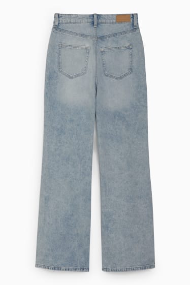 Dámské - CLOCKHOUSE - wide leg jeans - high waist - džíny - světle modré