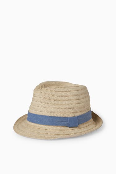 Bébés - Chapeau de paille pour bébé - beige clair