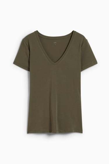 Damen - Basic-T-Shirt - grün