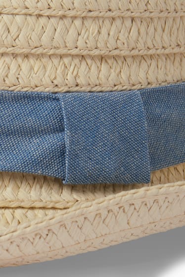 Baby: jongens - Baby-strohoedje - licht beige