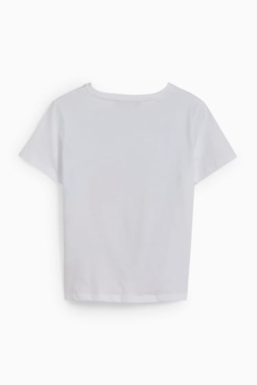 Children - Short sleeve T-shirt with knot detail - white