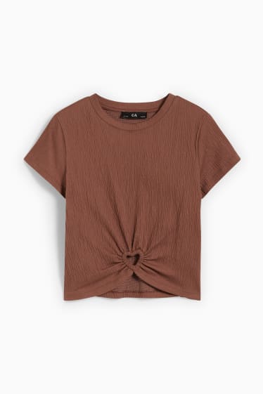 Kinderen: meisjes - T-shirt - bruin