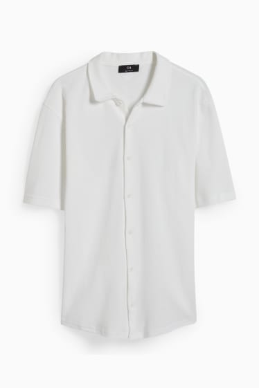 Hommes - Chemise - relaxed fit - col kent - blanc