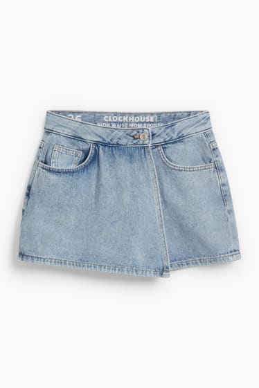 Dames - CLOCKHOUSE - denim skort - high waist - jeanslichtblauw