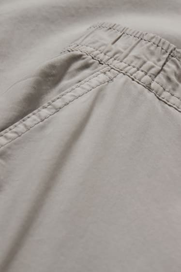 Damen - Cargohose - Mid Waist - Relaxed Fit - hellgrau