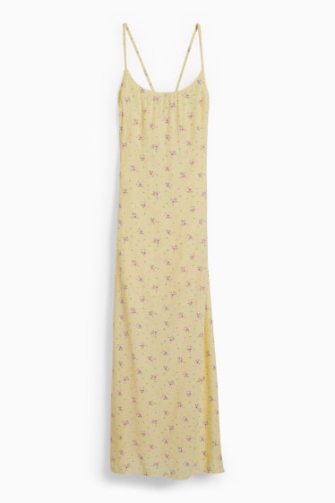 Dona - CLCKHOUSE - vestit recte - de flors - groc clar