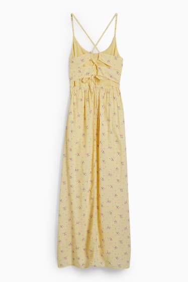 Kobiety - CLOCKHOUSE - sukienka kolumnowa - w kwiatki - jasnożółty