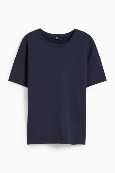 Dames - Basic-T-shirt - donkerblauw