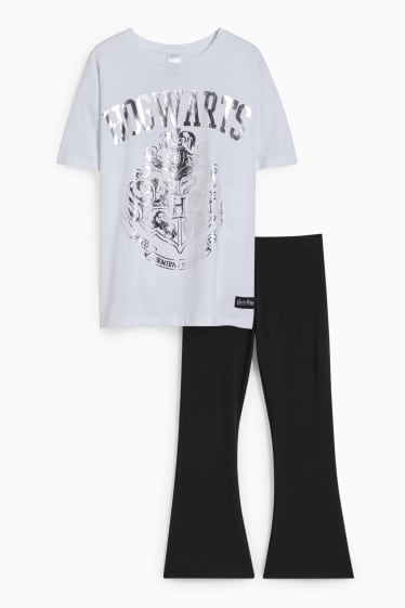 Niños - Harry Potter - set - camiseta de manga corta y flared leggings - blanco