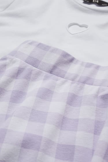Bambine - Set - t-shirt e gonna - 2 pezzi - bianco
