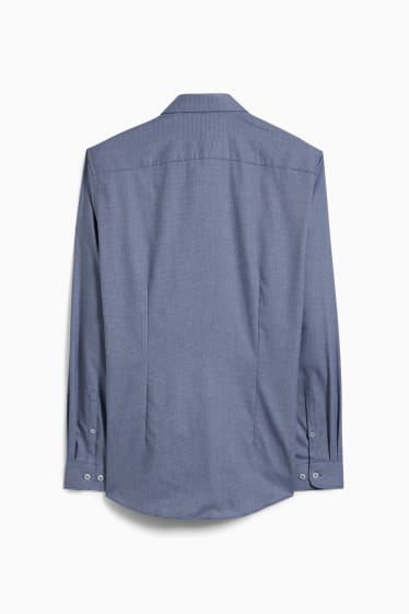 Hombre - Camisa de oficina - slim fit - kent - cutaway - de planchado fácil - azul
