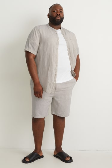 Uomo - Shorts - misto lino - beige chiaro