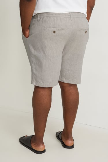 Hombre - Shorts - mezcla de lino - beige claro