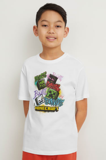 Kinder - Multipack 2er - Minecraft - Kurzarmshirt - weiß
