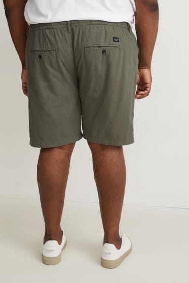 Hommes - Short - lin mélangé - vert