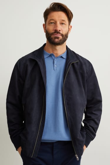 Herren - Blouson - Velourslederimitat - dunkelblau